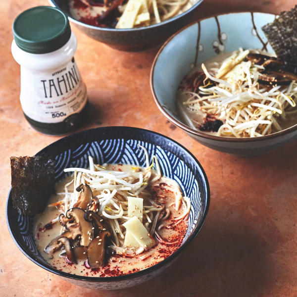 Mushroom and Tahini Ramen with Miso and Urfa Chilli Paste