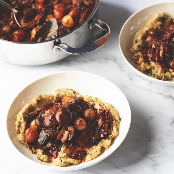 Mushroom Bourguignon with Cauliflower Mash