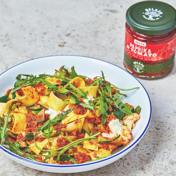 Pappardelle and courgettes with Oak Smoked Paprika Pesto