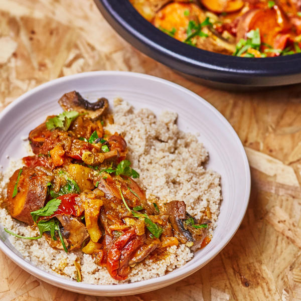 Potato and mushroom tagine with Smoked Semi Dried Tomatoes