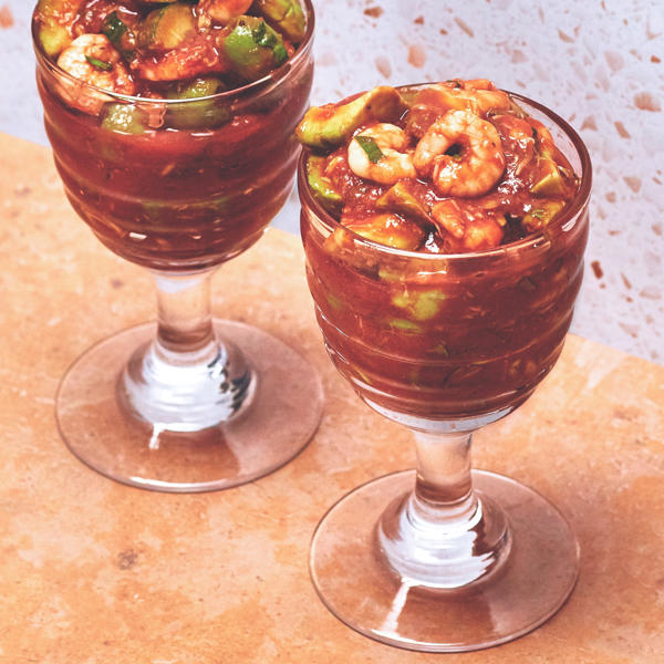 Prawn, Crab and Avocado Cocktail with Tomato Ketchup