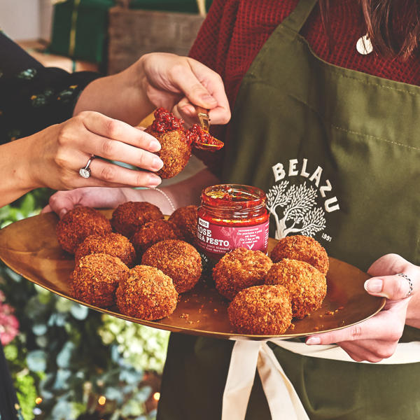 Rose Harissa Pesto and Gorgonzola Arancini