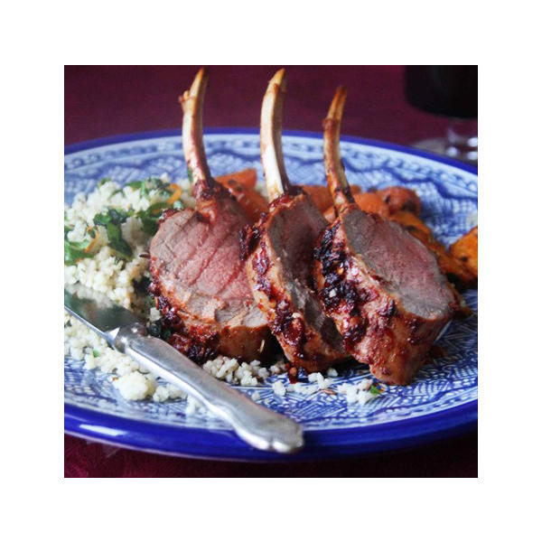 Rose Harissa Rack of Lamb with Herby Couscous