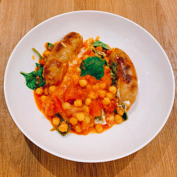 Sausage and Chickpea Bake