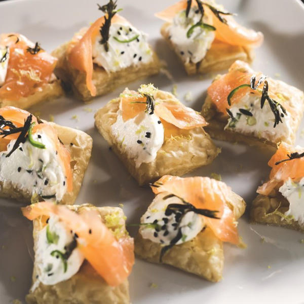 Smoked Salmon and Spiced Labneh Tarts with Zahter