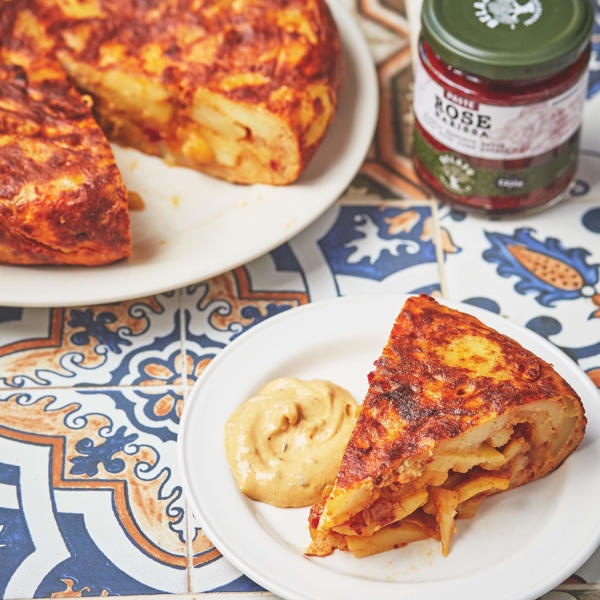 Spanish Omelette with Rose Harissa