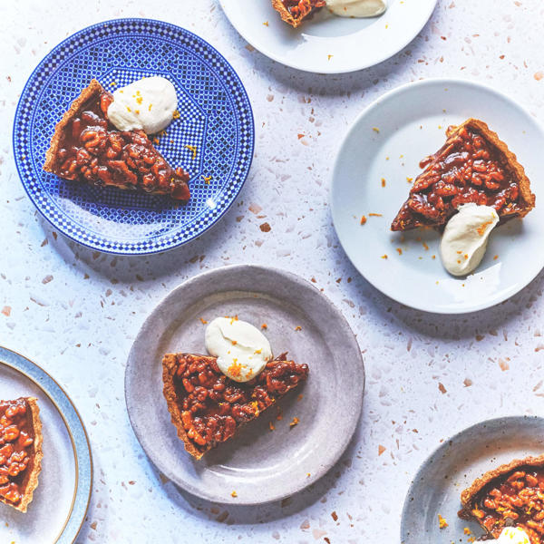 Walnut, Orange and Date Molasses Caramel Tart