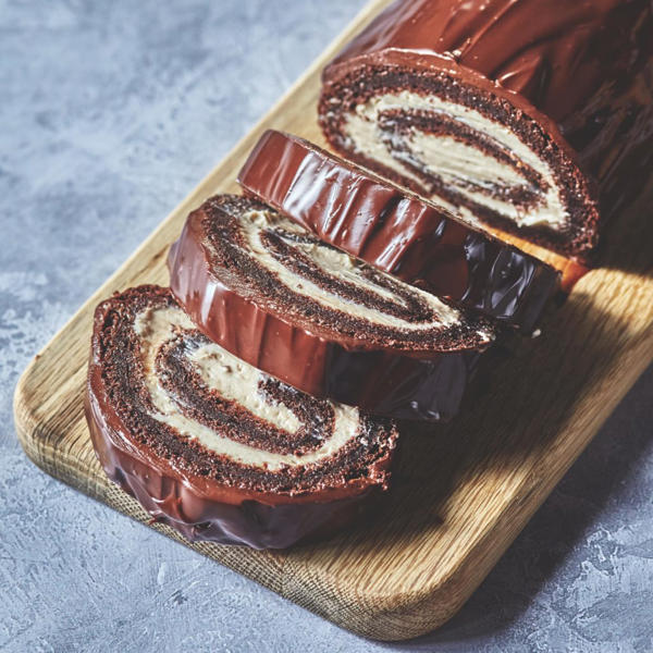 Yule Log with Tahini Cream