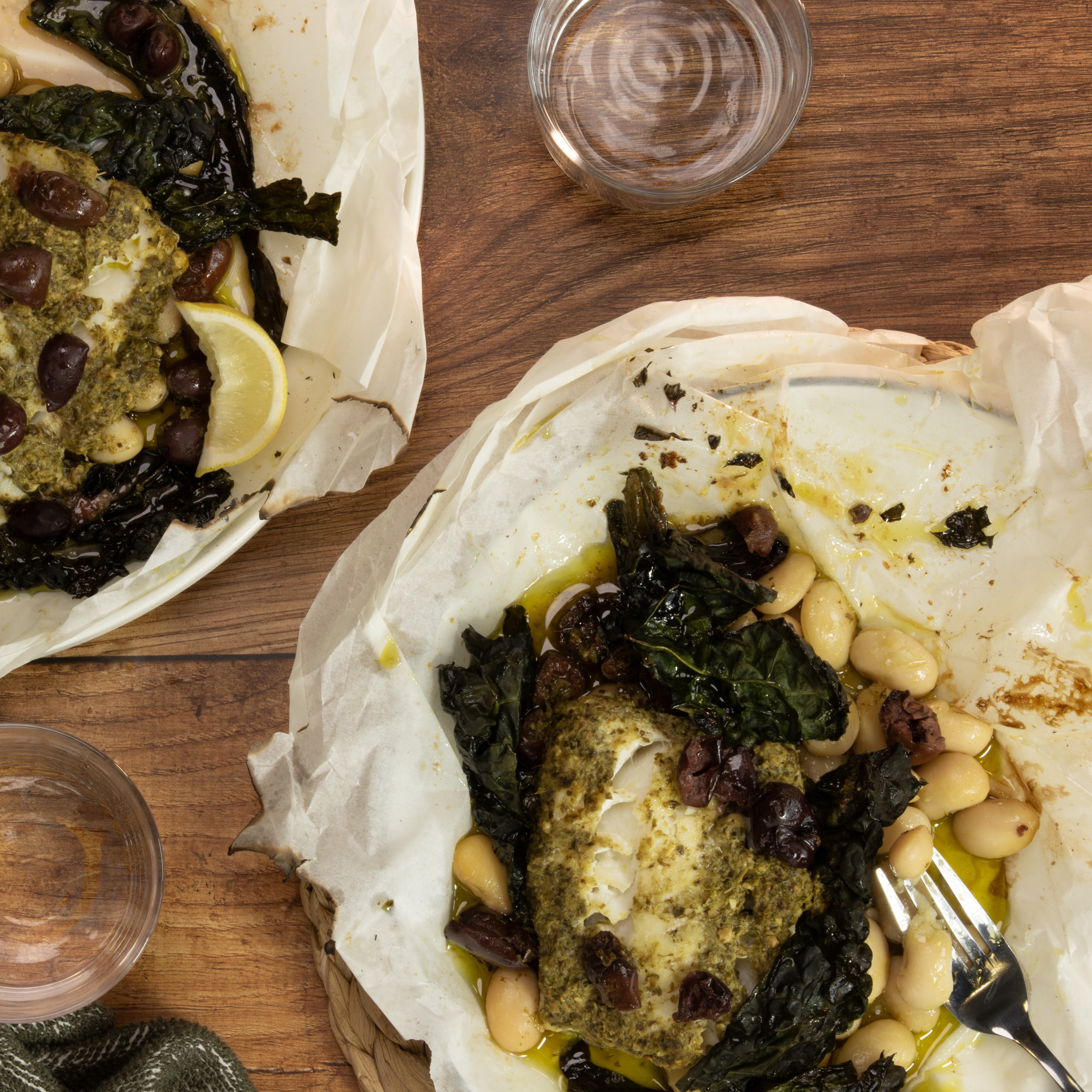 Cod and Genovese Pesto en Papillote