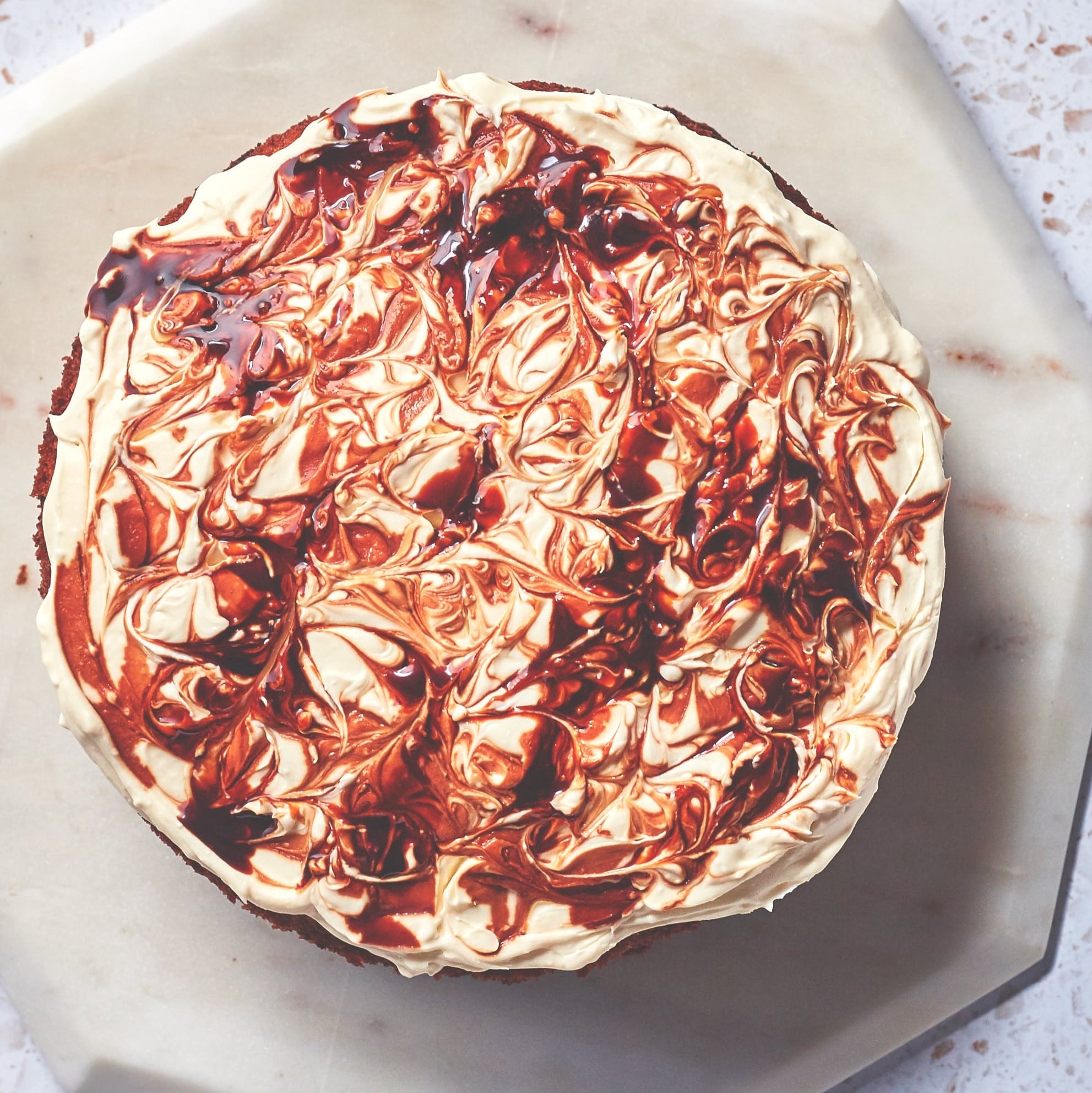 Olive Oil Carrot Cake with Date Molasses and Feta and Cream Cheese Frosting