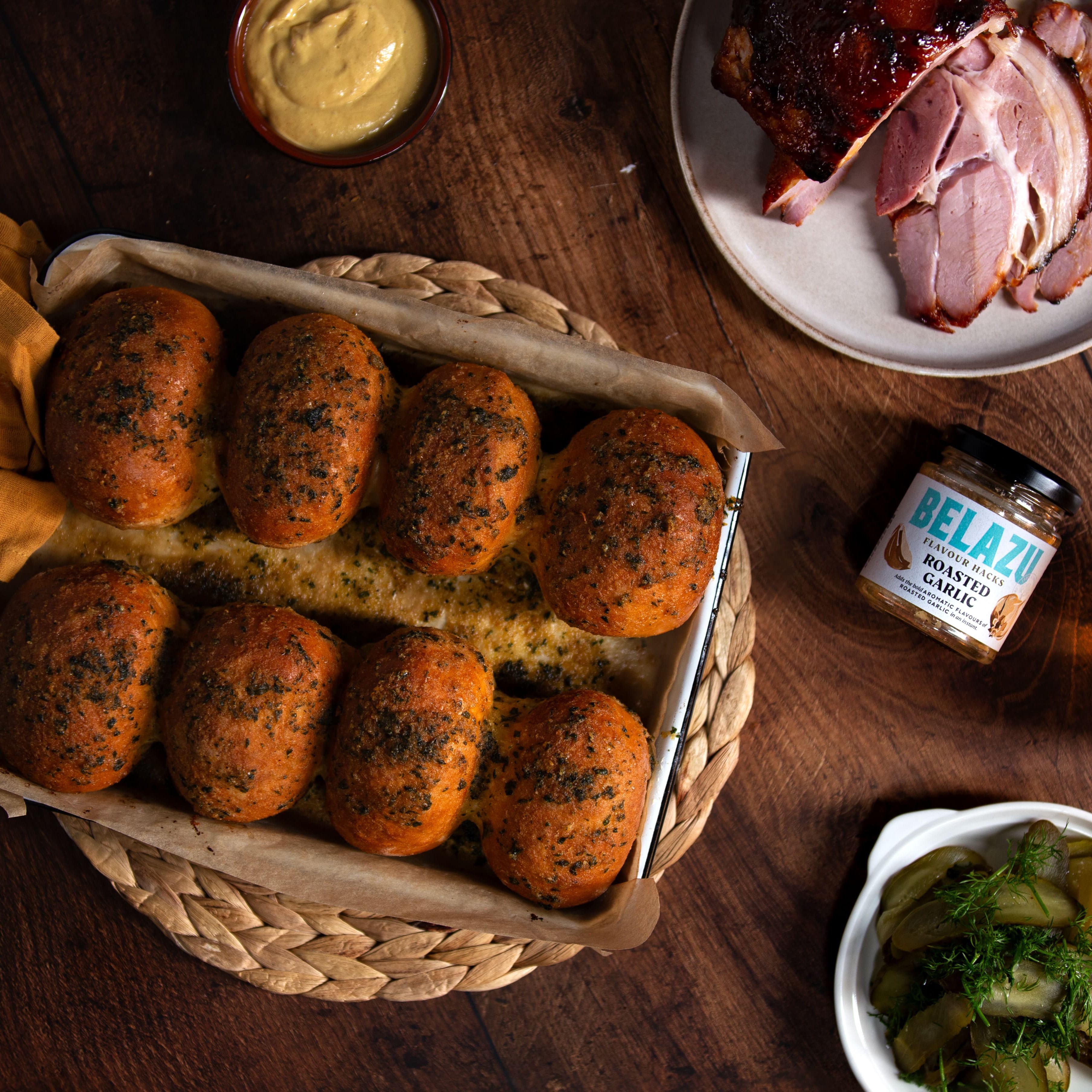 Roasted Garlic Butter Dinner Rolls