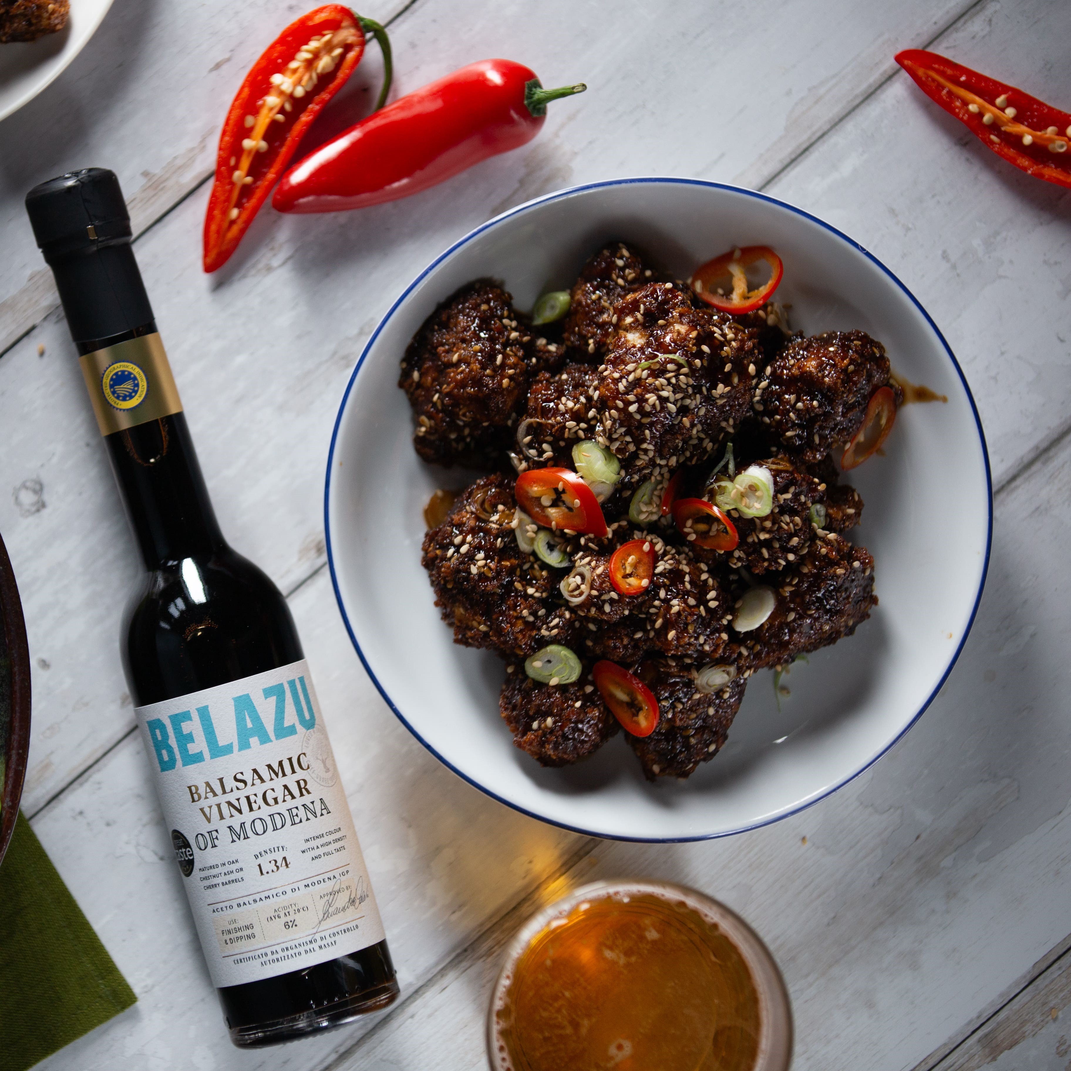 Sticky Balsamic Glazed Cauliflower Bites