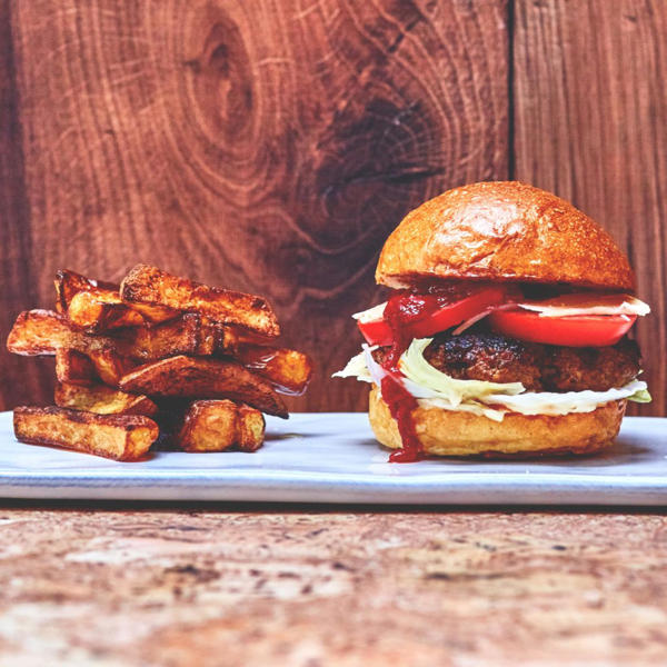 Beef Burger with Tomato Ketchup and Aged Parmesan Belazu Ingredient