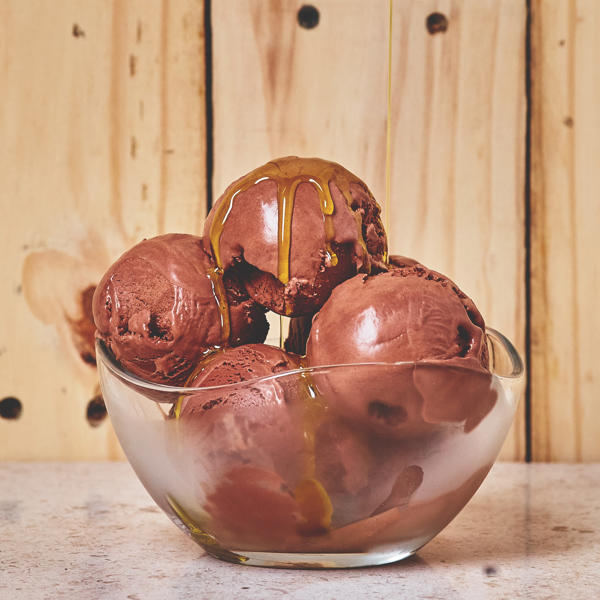 Chocolate Ice Cream with Verdemanda Olive Oil and Sea Salt