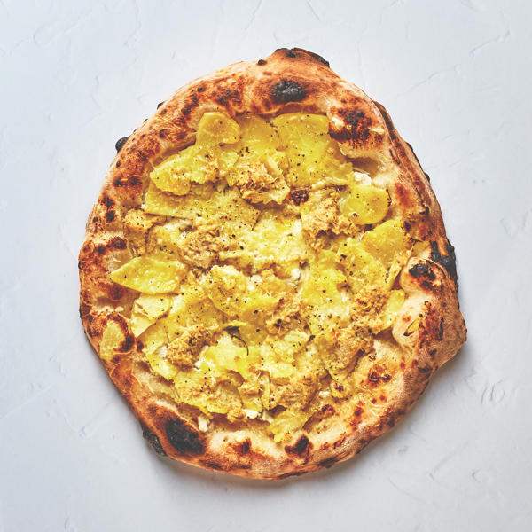 Potato and Truffle & Artichoke Pesto Pizza Belazu Ingredient Company