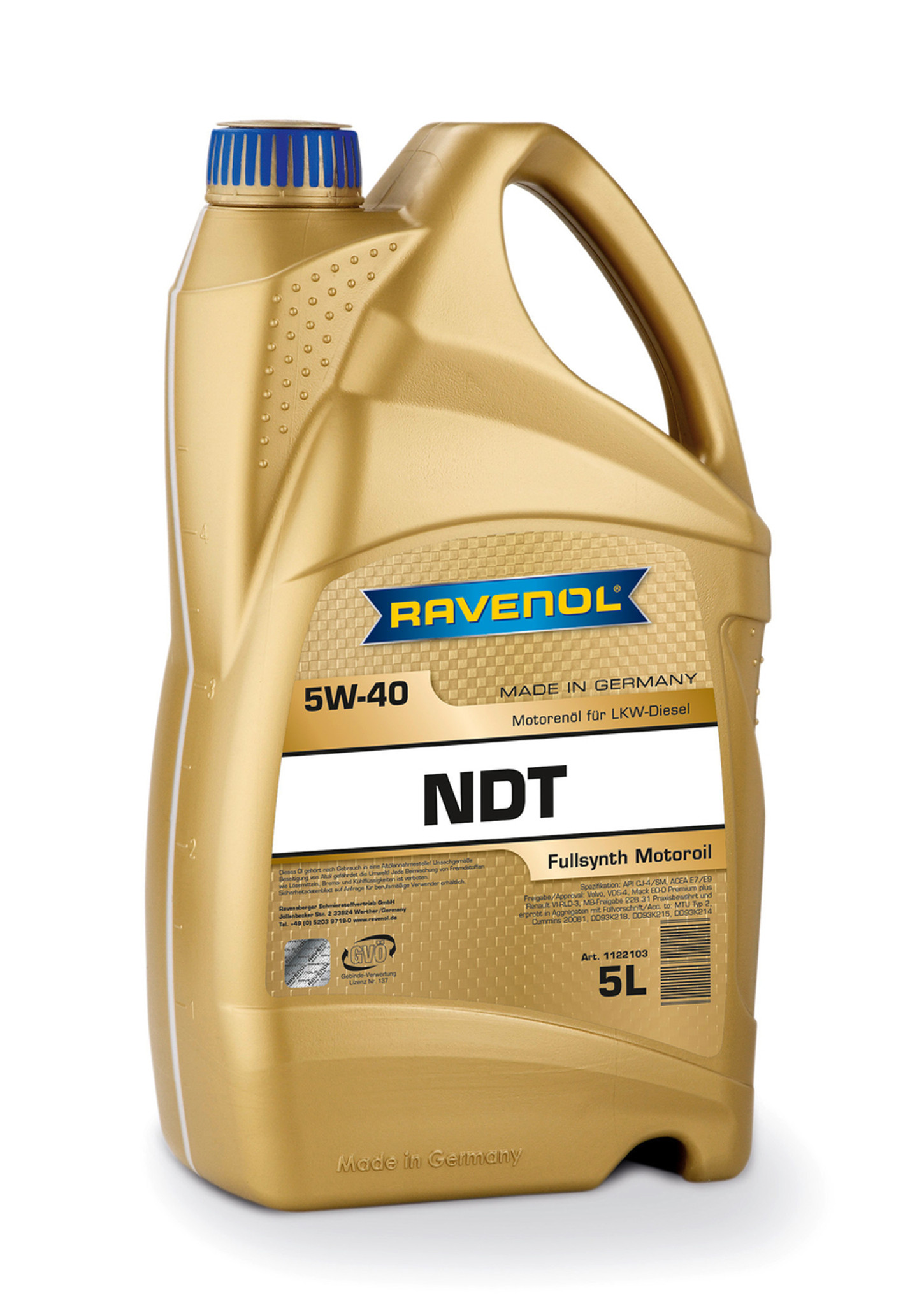 5W-40 Diesel Truck Oil - RAVENOL NDT Nord Duty Truck - RAVENOL AMERICA LLC