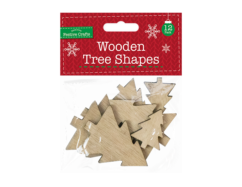 High-Quality Wooden Tree Shapes for Crafting and Decor (12 Pack)