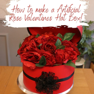 Valentines Hat Box Arrangement Using Artificial Roses