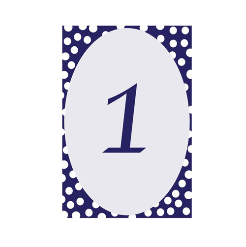 Navy Blue Polka Dot Table Numbers
