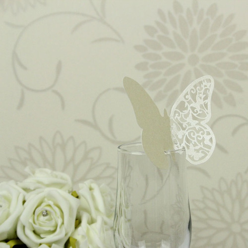 Ivory Laser Cut Butterfly Place Cards Ivory Laser Cut Butterfly Place Cards