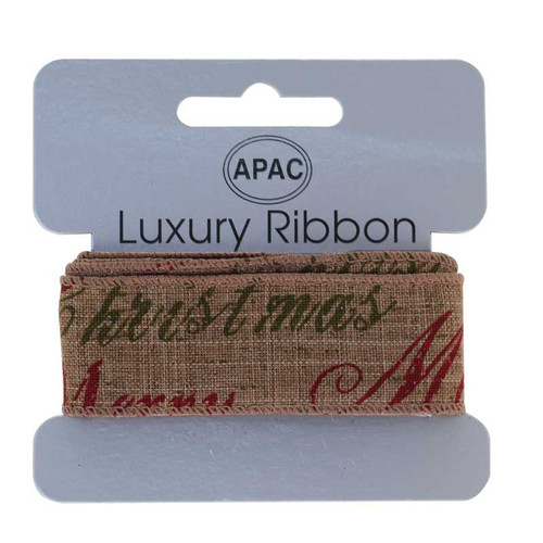 Light Brown Merry Christmas Ribbon 30mm Light Brown Merry Christmas Ribbon 30mm