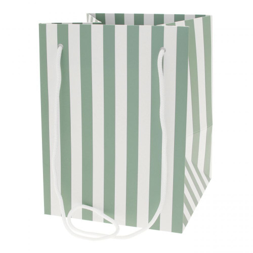 Sage Candy Stripe Hand Tied Bag