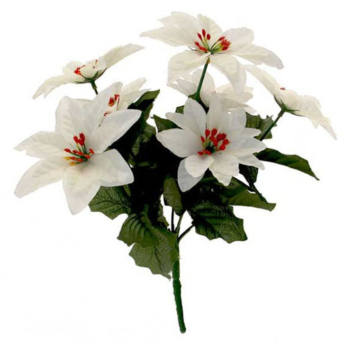 White Poinsettia Bush (x7 Sprays)