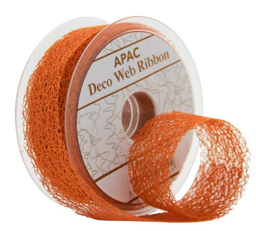 Orange Deco Web Ribbon (38mm x 20m) Orange Deco Web Ribbon (38mm x 20m)