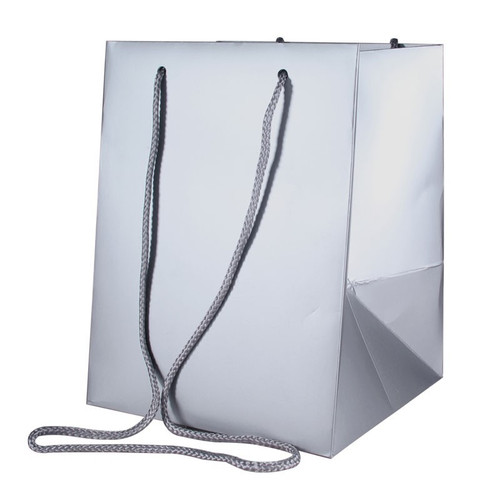 Metallic Silver Hand Tie Bag 