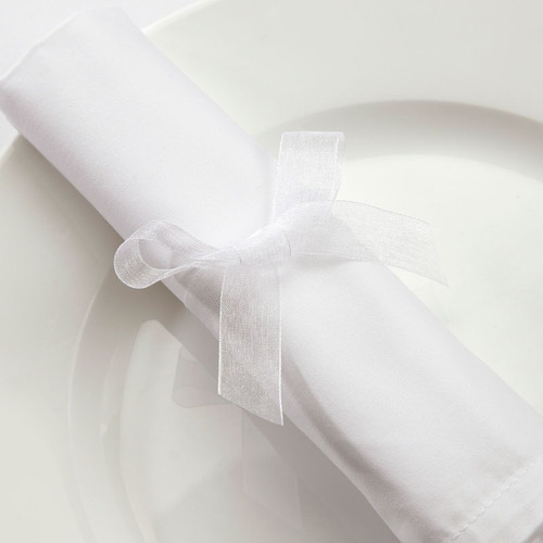 15mm White Woven Edge Organza