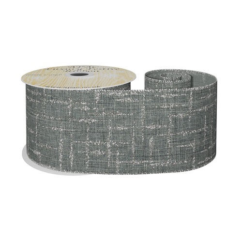 Grey with Silver Pattern Ribbon (63mm x 10yds) Grey with Silver Pattern Ribbon (63mm x 10yds)