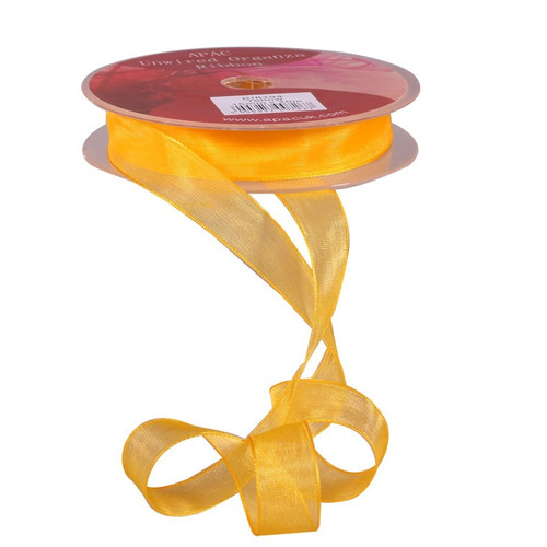 15mm Yellow Woven Edge Organza 15mm Yellow Woven Edge Organza