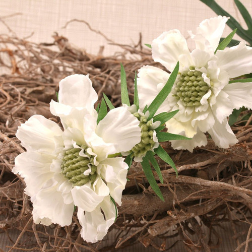 White Scabiosa Spray 75cm