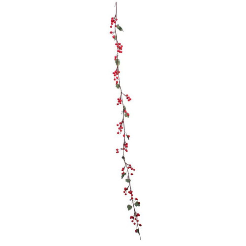 Berry Garland with Leaf - Red  (3ft)