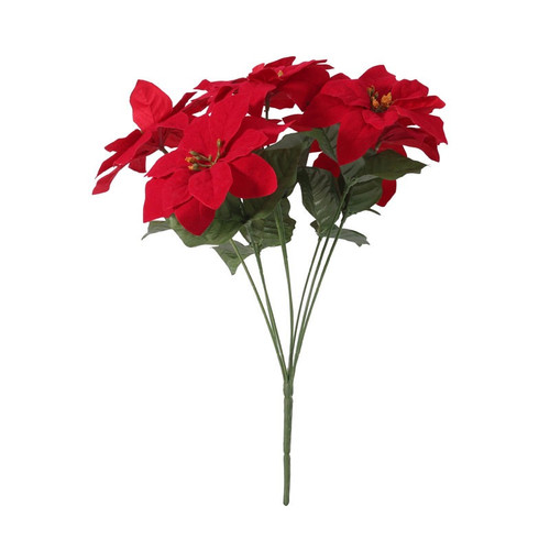 Small Poinsettia Bush x7 heads (15 inch) Small Poinsettia Bush x7 heads (15 inch)