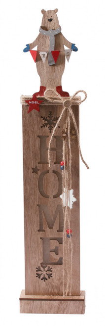 LED Wooden Stand with Bear