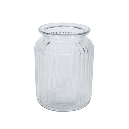 Ribbed Glass Vase (14.5cm x 11cm) Ribbed Glass Vase (14.5cm x 11cm)