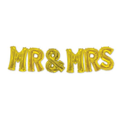 Balloon Bouquet Mr & Mrs - Gold (34 Inch)