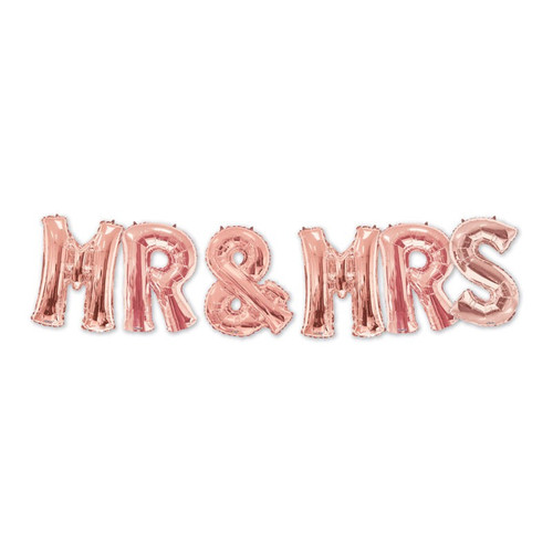 Balloon Bouquet Mr & Mrs - Rose Gold (34 Inch) Balloon Bouquet Mr & Mrs - Rose Gold (34 Inch)