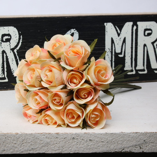 Peach Blenheim Bridal Bouquet (16 heads)