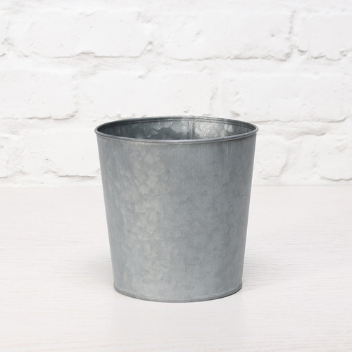 Round Antique Grey Zinc Pot  (15cm)