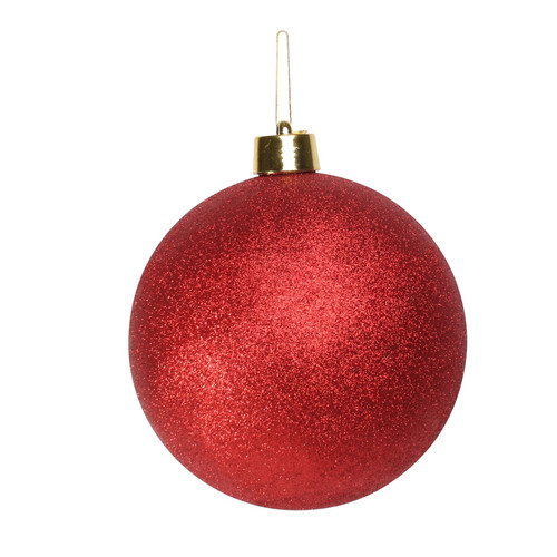 Red Glitter Shatterproof Bauble (x1) (25cm) Red Glitter Shatterproof Bauble (x1) (25cm)