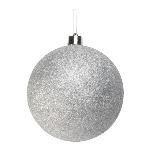 Silver Glitter Shatterproof Bauble (x1) (30cm) Silver Glitter Shatterproof Bauble (x1) (30cm)