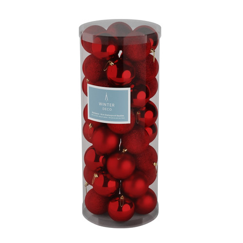 48 Red Baubles (8cm) 48 Red Baubles (8cm)