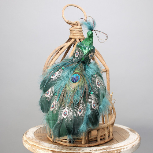 Green Peacock with clip Green Peacock with clip