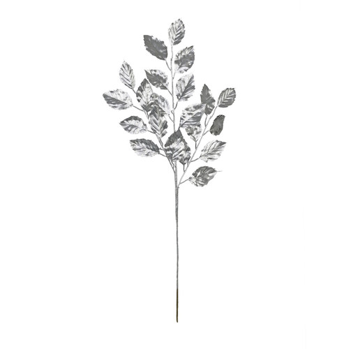 Silver Metallic Birch Leaf Spray Silver Metallic Birch Leaf Spray