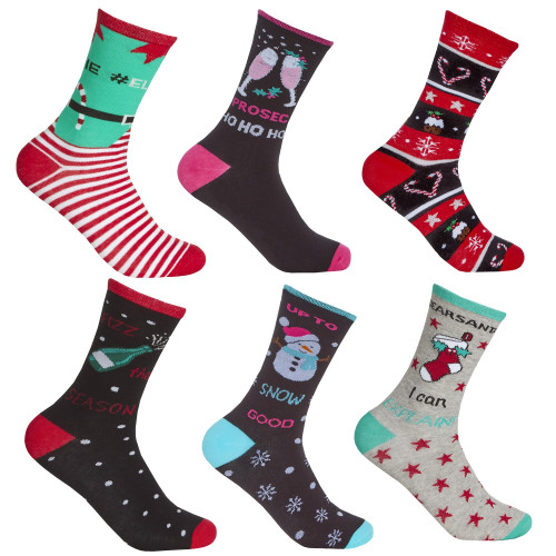 Ladies 1 Pair Christmas Design Sock (Assorted Designs) Ladies 1 Pair Christmas Design Sock (Assorted Designs)