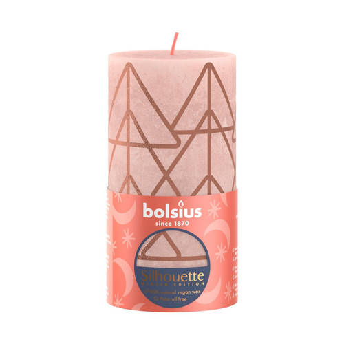 Bolsius Pink and Print Rustic Silhouette Candle (130mm x 68mm) Bolsius Pink and Print Rustic Silhouette Candle (130mm x 68mm)