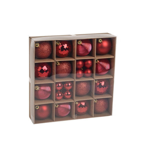 Red Baubles Assorted Pack (5cm/2.5cm) (30 pieces)