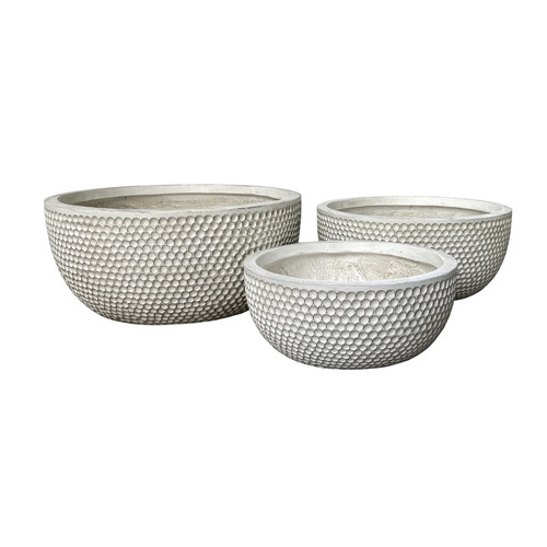 Set of 3 Hortus Cream Reef Bowls Set of 3 Hortus Cream Reef Bowls
